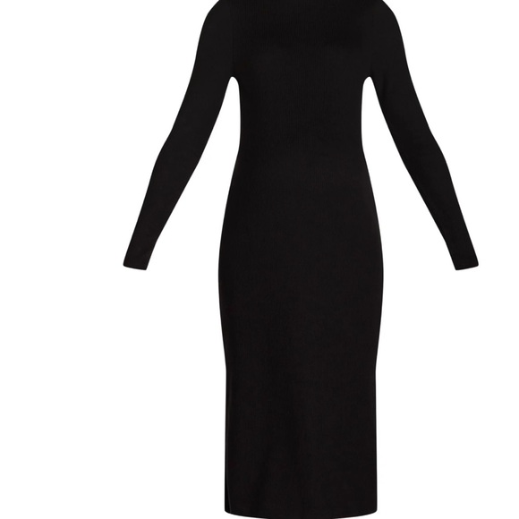 Time and Tru Black  maternity Long Sleeve Sheath Dress - Picture 3 of 4